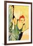 Yvette Guilbert Greets The Audience-Henri de Toulouse-Lautrec-Framed Art Print