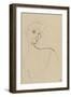 Yvette Guilbert's Face Turned Slightly to the Right-Henri de Toulouse-Lautrec-Framed Giclee Print