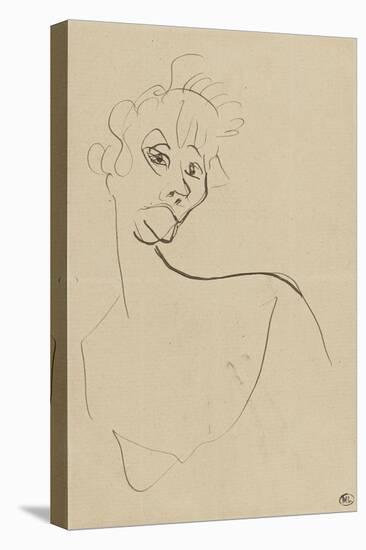 Yvette Guilbert's Face Turned Slightly to the Right-Henri de Toulouse-Lautrec-Stretched Canvas