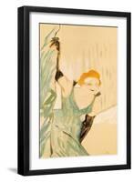 Yvette Guilbert Taking a Curtain Call, 1894-Henri de Toulouse-Lautrec-Framed Giclee Print