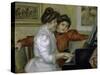 Yvonne and Christine Leroll at the Piano-Pierre-Auguste Renoir-Stretched Canvas