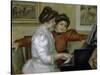 Yvonne and Christine Leroll at the Piano-Pierre-Auguste Renoir-Stretched Canvas
