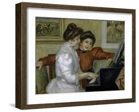 Yvonne and Christine Leroll at the Piano-Pierre-Auguste Renoir-Framed Giclee Print