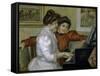 Yvonne and Christine Leroll at the Piano-Pierre-Auguste Renoir-Framed Stretched Canvas