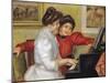 Yvonne and Christine Lerolle at the Piano, 1897-Pierre-Auguste Renoir-Mounted Giclee Print