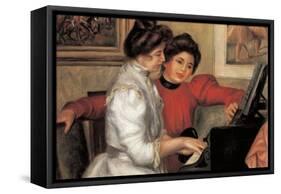 Yvonne and Christine Lerolle At The Piano-Pierre-Auguste Renoir-Framed Stretched Canvas