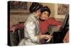 Yvonne and Christine Lerolle At The Piano-Pierre-Auguste Renoir-Stretched Canvas