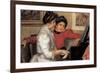 Yvonne and Christine Lerolle At The Piano-Pierre-Auguste Renoir-Framed Premium Giclee Print