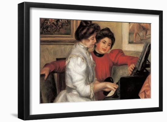 Yvonne and Christine Lerolle At The Piano-Pierre-Auguste Renoir-Framed Art Print