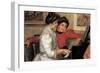 Yvonne and Christine Lerolle At The Piano-Pierre-Auguste Renoir-Framed Art Print