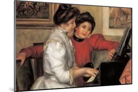 Yvonne and Christine Lerolle At The Piano-Pierre-Auguste Renoir-Mounted Art Print