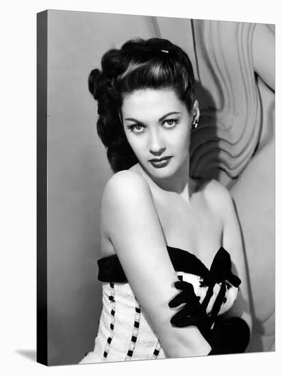 Yvonne by Carlo (1922 2007) actrice d'origine canadienne naturalisee americaine (b/w photo)-null-Stretched Canvas