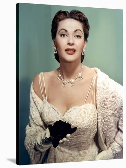 Yvonne by Carlo (1922 2007) actrice d'origine canadienne naturalisee americaine ici en, 1956 (photo-null-Stretched Canvas