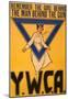 YWCA Remember the Girl Behind Man with Gun War Vintage Ad Poster Print-null-Mounted Poster