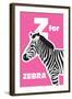 Z for the Zebra, an Animal Alphabet for the Kids-Elizabeta Lexa-Framed Art Print