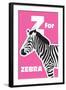 Z for the Zebra, an Animal Alphabet for the Kids-Elizabeta Lexa-Framed Art Print