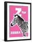 Z for the Zebra, an Animal Alphabet for the Kids-Elizabeta Lexa-Framed Art Print