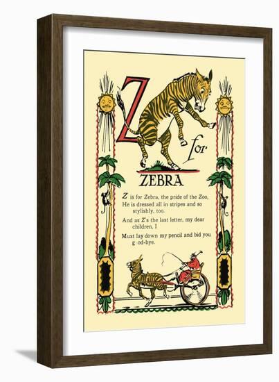 Z for Zebra-Tony Sarge-Framed Art Print