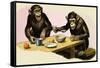 Z For Zoo, Chimpanzee's Tea-Party-R. B. Davis-Framed Stretched Canvas