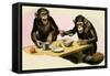 Z For Zoo, Chimpanzee's Tea-Party-R. B. Davis-Framed Stretched Canvas