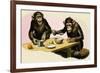 Z For Zoo, Chimpanzee's Tea-Party-R. B. Davis-Framed Giclee Print