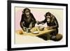 Z For Zoo, Chimpanzee's Tea-Party-R. B. Davis-Framed Giclee Print