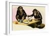 Z For Zoo, Chimpanzee's Tea-Party-R. B. Davis-Framed Giclee Print