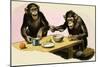 Z For Zoo, Chimpanzee's Tea-Party-R. B. Davis-Mounted Giclee Print