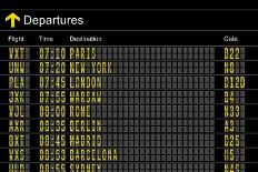 Airport Departures Board-z_i_b_i-Stretched Canvas