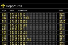 Airport Departures Board-z_i_b_i-Mounted Art Print