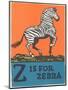 Z is for Zebra-null-Mounted Art Print