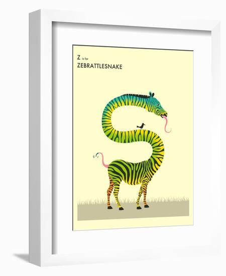 Z is for Zebrattlesnake-Jazzberry Blue-Framed Art Print