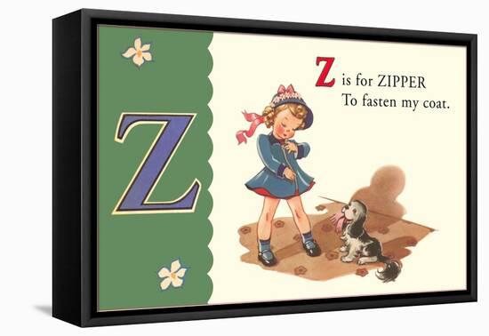 Z is for Zipper-null-Framed Stretched Canvas