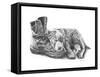 Z18 Puppy and Boot-Let Your Art Soar-Framed Stretched Canvas