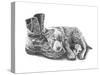 Z18 Puppy and Boot-Let Your Art Soar-Stretched Canvas