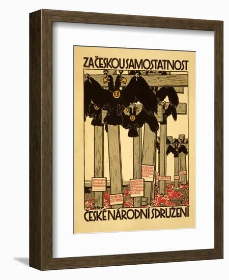 Za Ceskou Samostatnost, Ceske Narodni Sdruzeni, C.1918-null-Framed Giclee Print