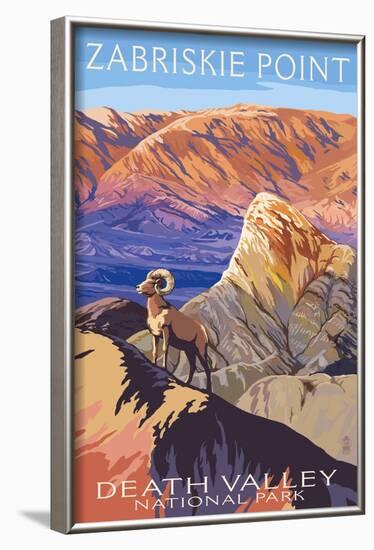 Zabriskie Point - Death Valley National Park-Lantern Press-Framed Art Print