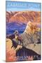 Zabriskie Point - Death Valley National Park-Lantern Press-Mounted Art Print