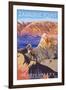 Zabriskie Point - Death Valley National Park-Lantern Press-Framed Art Print