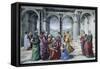 Zacharias Writes Down the Name of His Son-Domenico Ghirlandaio-Framed Stretched Canvas