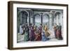 Zacharias Writes Down the Name of His Son-Domenico Ghirlandaio-Framed Giclee Print