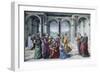 Zacharias Writes Down the Name of His Son-Domenico Ghirlandaio-Framed Giclee Print