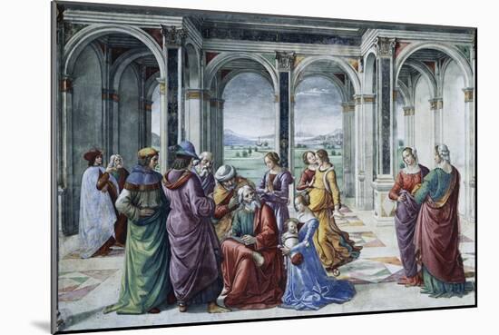 Zacharias Writes Down the Name of His Son-Domenico Ghirlandaio-Mounted Giclee Print