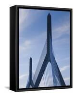 Zakim Bridge, Boston, Massachusetts, USA-Walter Bibikow-Framed Stretched Canvas