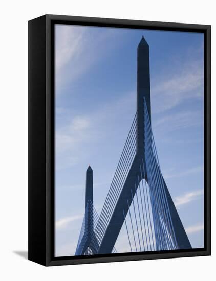 Zakim Bridge, Boston, Massachusetts, USA-Walter Bibikow-Framed Stretched Canvas