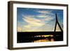 Zakim Bunker Hill Memorial Bridge at Sunset in Boston, Massachusetts-haveseen-Framed Photographic Print