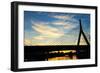 Zakim Bunker Hill Memorial Bridge at Sunset in Boston, Massachusetts-haveseen-Framed Photographic Print