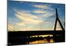 Zakim Bunker Hill Memorial Bridge at Sunset in Boston, Massachusetts-haveseen-Mounted Photographic Print