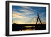 Zakim Bunker Hill Memorial Bridge at Sunset in Boston, Massachusetts-haveseen-Framed Photographic Print