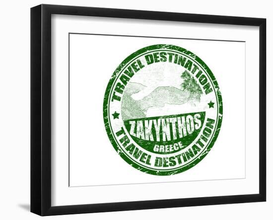 Zakynthos Stamp-radubalint-Framed Art Print